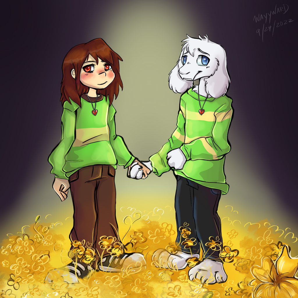 Chara and Asriel fanart, from Undertale